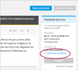 The unit page indicating the new check box on the right side of the page