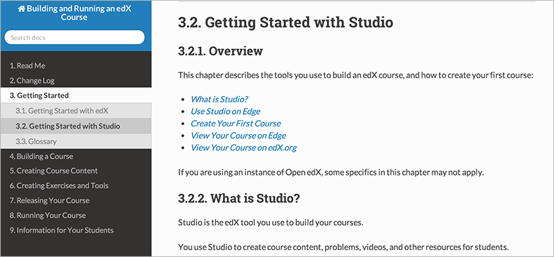 A Studio online help page